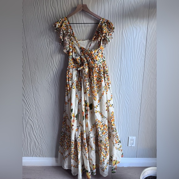 NEW Farm Rio Off White Cashew Crossed Back Dress Mix Print Sz: Large $275 - Picture 8 of 12